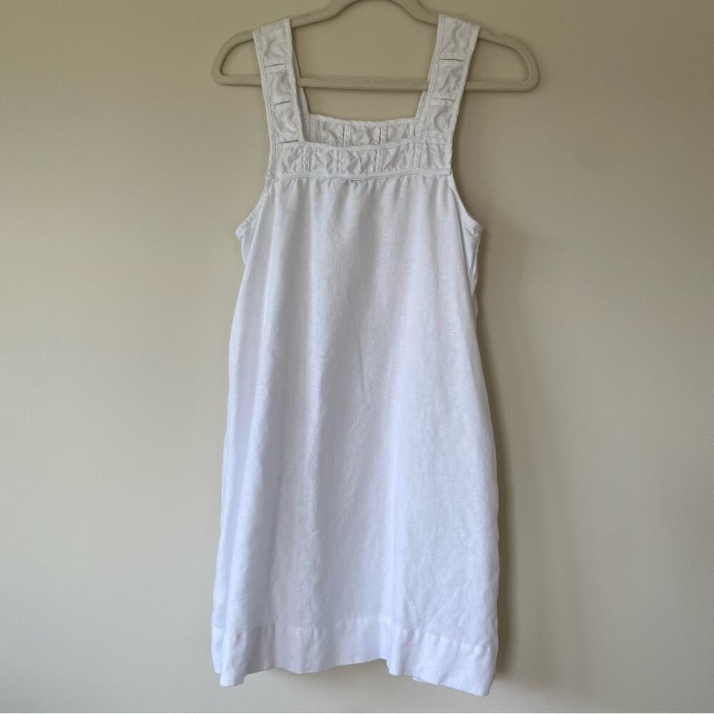 Madewell Embroidered Tank Mini Dress in Linen Eyelet White Size 4 - Picture 11 of 13